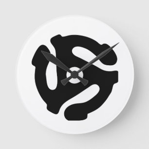 7-inch 45-pm vinyladapter invoegspin ronde klok