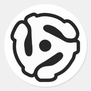 7-inch 45-pm vinyladapter invoegspin ronde sticker