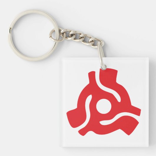 7-inch 45-pm vinyladapter invoegspin sleutelhanger (Voorkant)