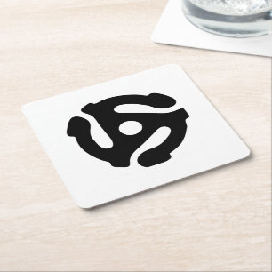 7-inch 45-pm vinyladapter invoegspin vierkante kartonnen onderzetter