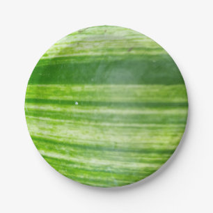 7 Inch Natural Leaf Design in Donker & Lichtgroen Papieren Bordje
