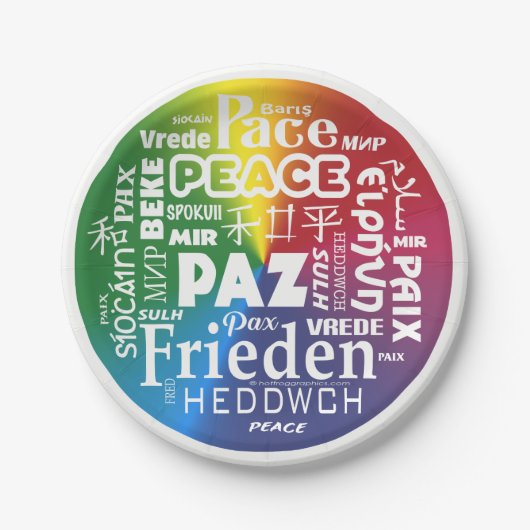 7 inch papier bord Vredestalen (Voorkant)