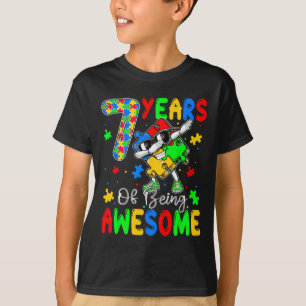 7 Jaar Au-some Zijn 7 Jaar Oud Autisme Bewust T-shirt