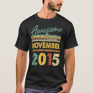 7 jaar Geweldige sinds november 2015 7e geboorte T-shirt