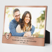 7 Jaar Koperen Huwelijksjubileum Koppel Foto Fotoplaat (Zijkant)