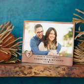 7 Jaar Koperen Huwelijksjubileum Koppel Foto Fotoplaat (Zijkant)