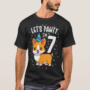 7 jaar oud Corgi Hondenliefhebber 7e verjaardag bu T-shirt