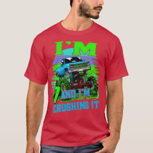 7 jaar oud Crushing it Monster Truck 7th Birthday T-shirt
