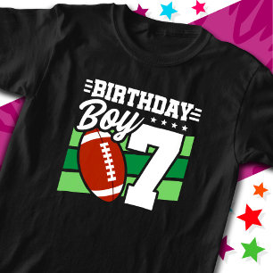 7 Jaar Oud Football Party Thema 7e Verjaardags Jon T-shirt