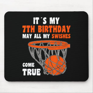 7 Jaar Oud Gelukkig 7e Verjaardag Basketbal 7e Geb Muismat