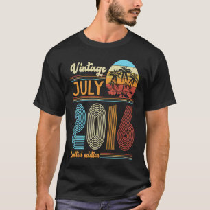 7 Jaar Oud Verjaardag Vintage Juli 2016 Meisjes Jo T-shirt