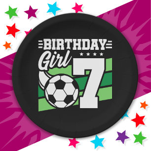 7 Jaar Oud Voetbal Football Party 7e Verjaardag Me Papieren Bordje