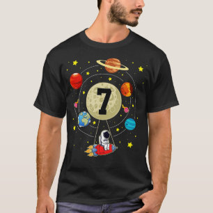 7 jaar oude geboorte jongen geeft astronaut 7e geb t-shirt