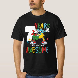 7 jaar oude geboorte, jongen of meisjesautisme t-shirt