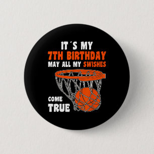 7 Jaar Oude Gelukkige 7e Verjaardag Bysketbyll 7e Ronde Button 5,7 Cm