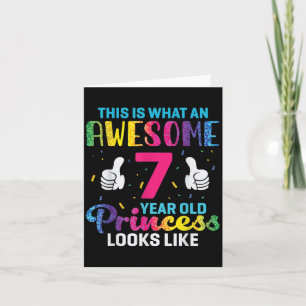 7 jaar oude prinses verjaardag quote 7e B-dag Kind Kaart