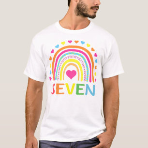 7 jaar oude regenboog 7e verjaardag gift voor meis t-shirt