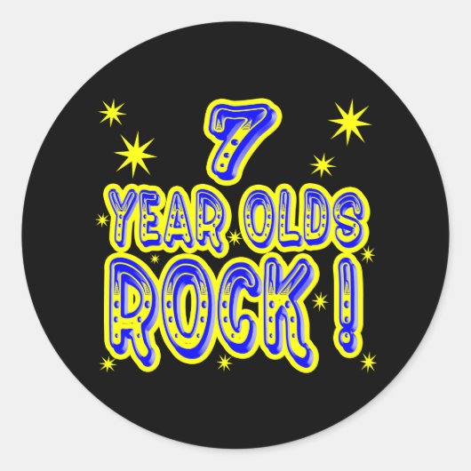 7 jaar oude rock! (Blauwe) Sticker (Voorkant)