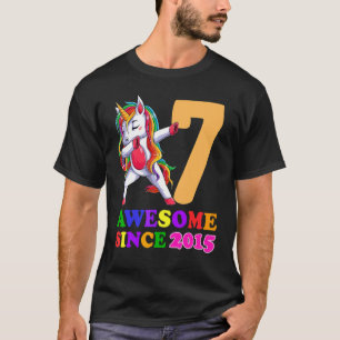 7 jaar oude Unicorn Dabbing 7th Birthday Girl Unic T-shirt