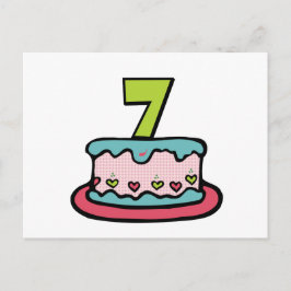 7 jaar oude verjaardagsCake Briefkaart
