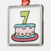 7 jaar oude verjaardagsCake Metalen Ornament (Links)