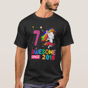 7 jaar Tiener meisjes Unicorn 7e verjaardag T-shirt