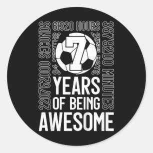 7 Jaar Uitblinken In Voetbal 7e Verjaardag _2 Ronde Sticker