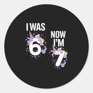 7 Jaar Verjaardag Ik Was 6 Nu Ben Ik 7 67 Grappige Ronde Sticker