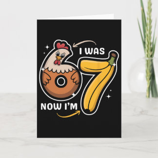 7 Jaar Verjaardag Ik Was 6 Nu Ben Ik 7 Kip Nana Kaart