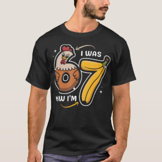 7 Jaar Verjaardag Ik Was 6 Nu Ben IK 7 Kip T-shirt