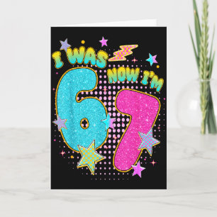 7 Jaar Verjaardag Kinderen Ik Was 6 Nu Ben Ik 7 Ze Kaart