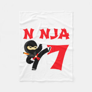 7 jarige Karate Ninja Feestje Kinderen 7de Verjaar Fleece Deken