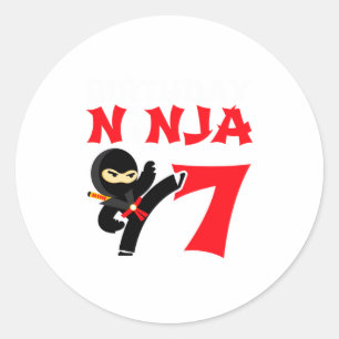 7 jarige Karate Ninja Feestje Kinderen 7de Verjaar Ronde Sticker