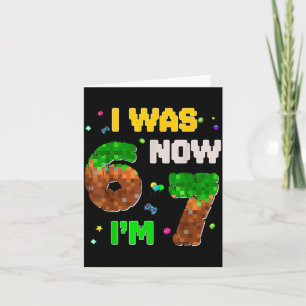 7-jarige Xel verjaardagsjongen Was 6 Nu ben ik 7 6 Kaart