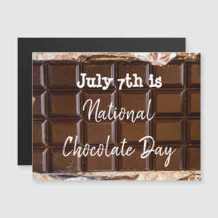 7 juli is de nationale dag van de chocolade magnetische uitnodiging