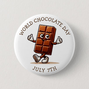 7 juli is Wereldchocoladedag Ronde Button 5,7 Cm