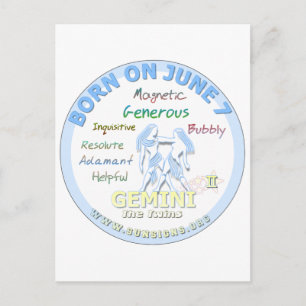 7 juni - Verjaardag Gemini Briefkaart