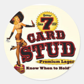 7 KAART STUD RONDE STICKER