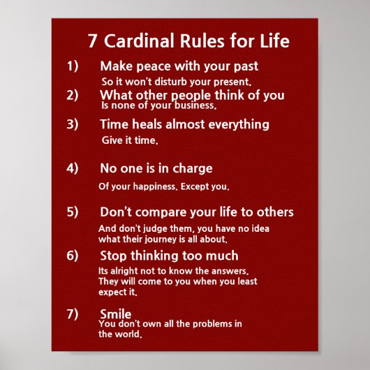 7 Kardinale regels voor LIFE Poster (Voorkant)