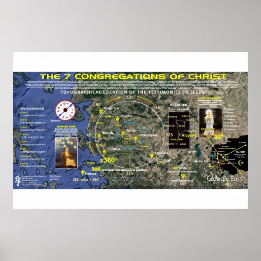 7 Kerken van Revelation - Topografische lay-out Poster (Voorkant)