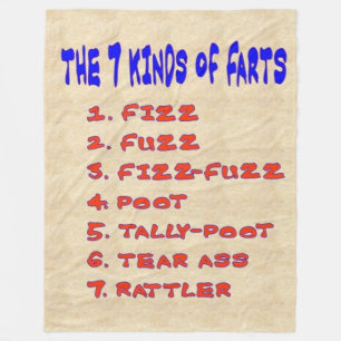7 KINDS FARTS Fleece Blanket Deken