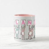 7 Letter-naam met Rabbits Coffee-Mok Mok (Midden)