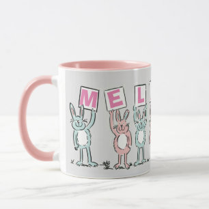 7 Letter-naam met Rabbits Coffee-Mok Mok