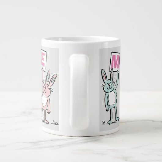 7 Letterbenaming met konijnen Extra Grote Beker (Achterkant)