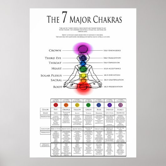 7 Majoor Chakra's Poster (Voorkant)