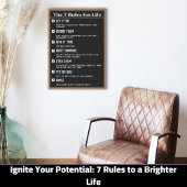 7 Motivatie Poster voor leefregels, 12 "x18" inch