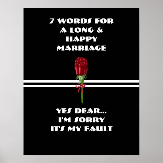 7 Mots À Un Mariage Long Et Heureux - Poster (Devant)
