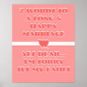 7 Mots À Un Mariage Long Et Heureux - Poster (Devant)