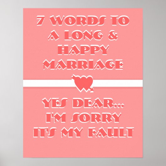 7 Mots À Un Mariage Long Et Heureux - Poster (Devant)