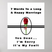 7 Mots À Un Mariage Long Et Heureux - Poster (Devant)